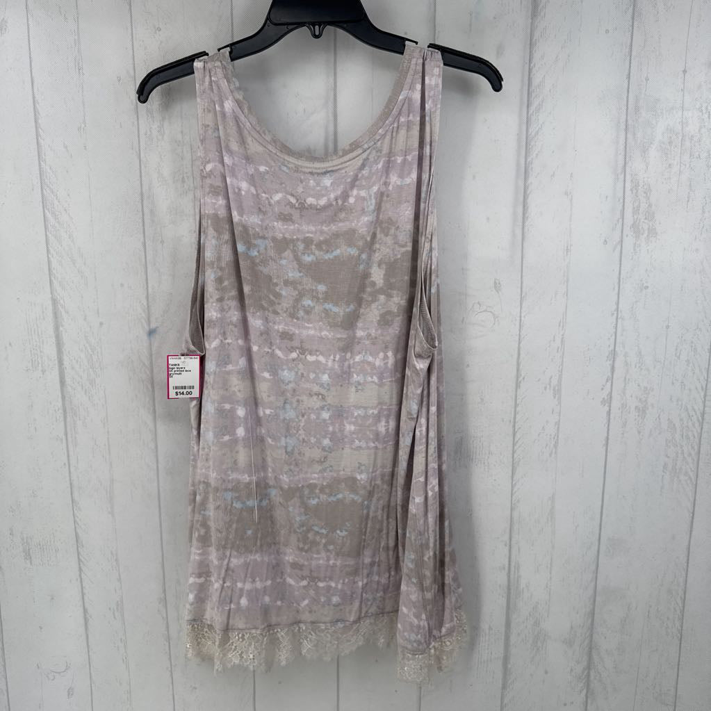 3X printed lace bottom tank
