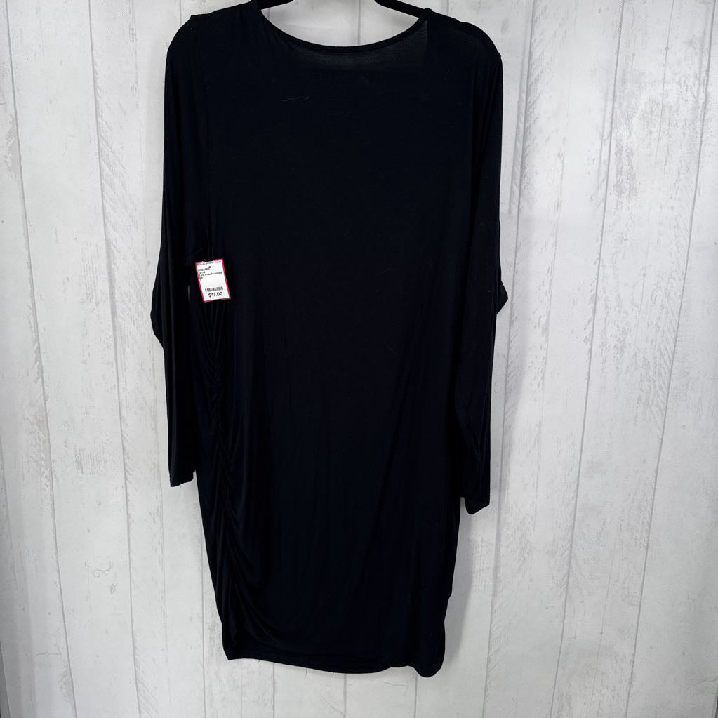 3 l/s v-neck ruched side dress
