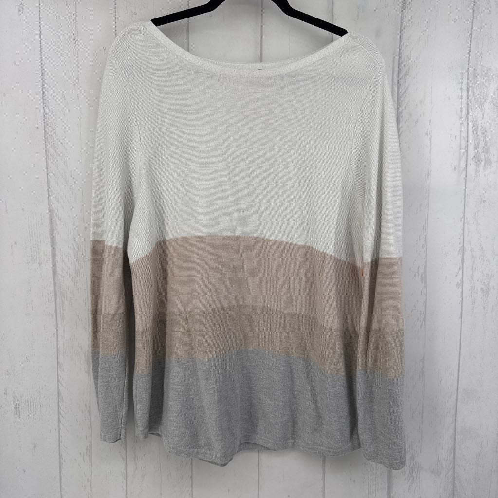 XL striped ribbed l/s top