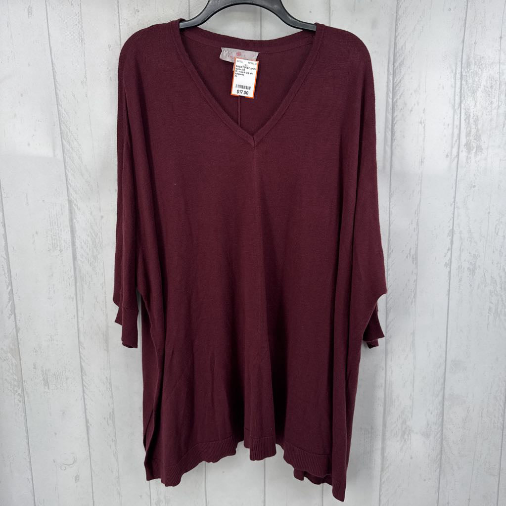 XL v-neck 3/4 slv sweater