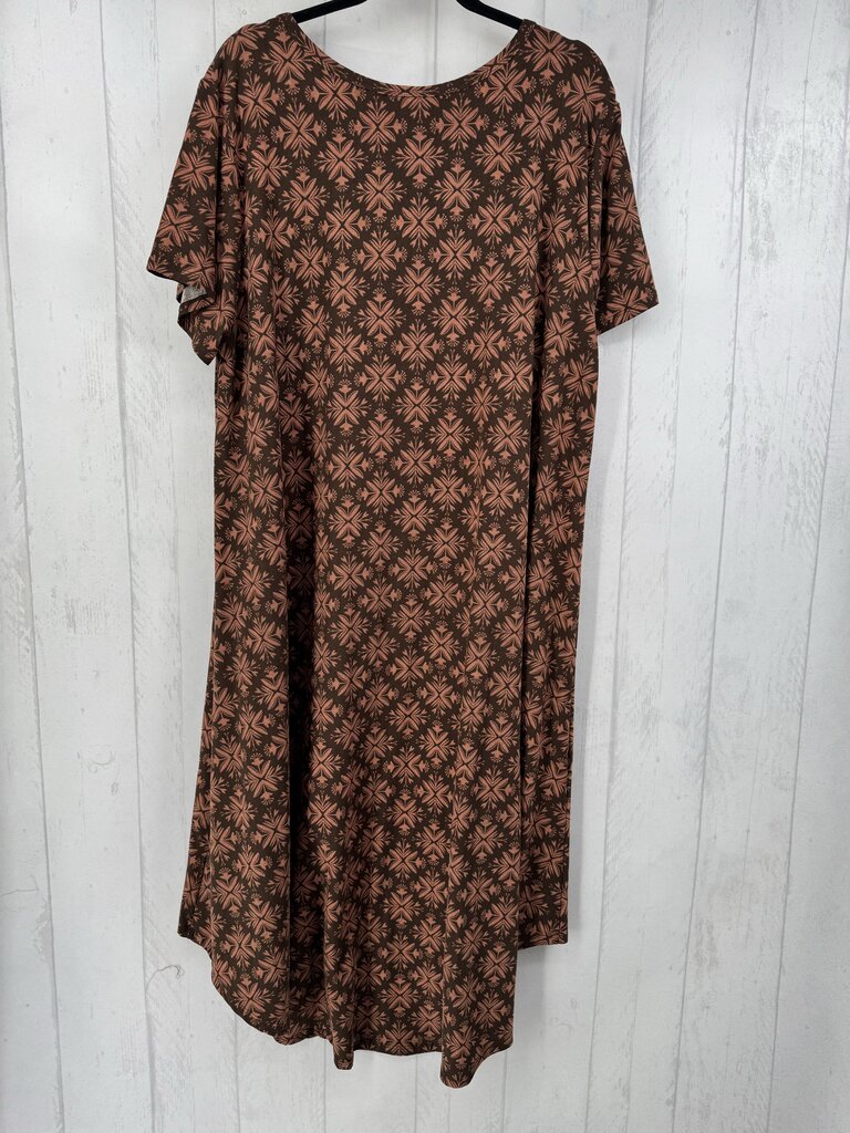3XL printed hi-lo s/s dress