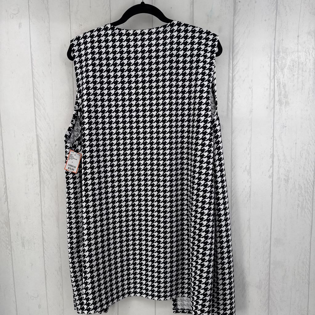 2X houndstooth print vest