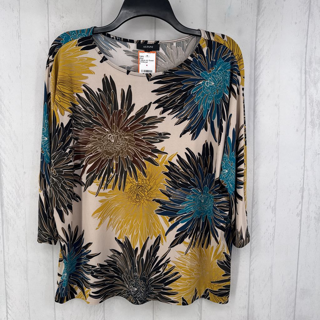 S elbow slv flower top