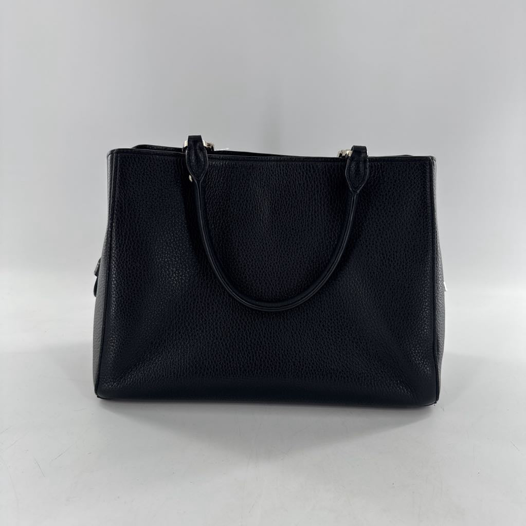 pebbled triple compartment satchel