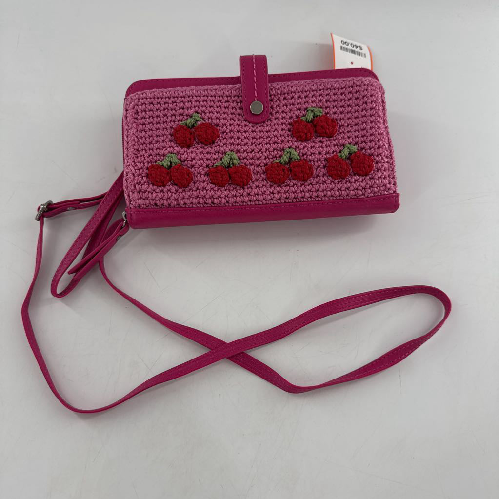 crochet cherry crossbody wallet