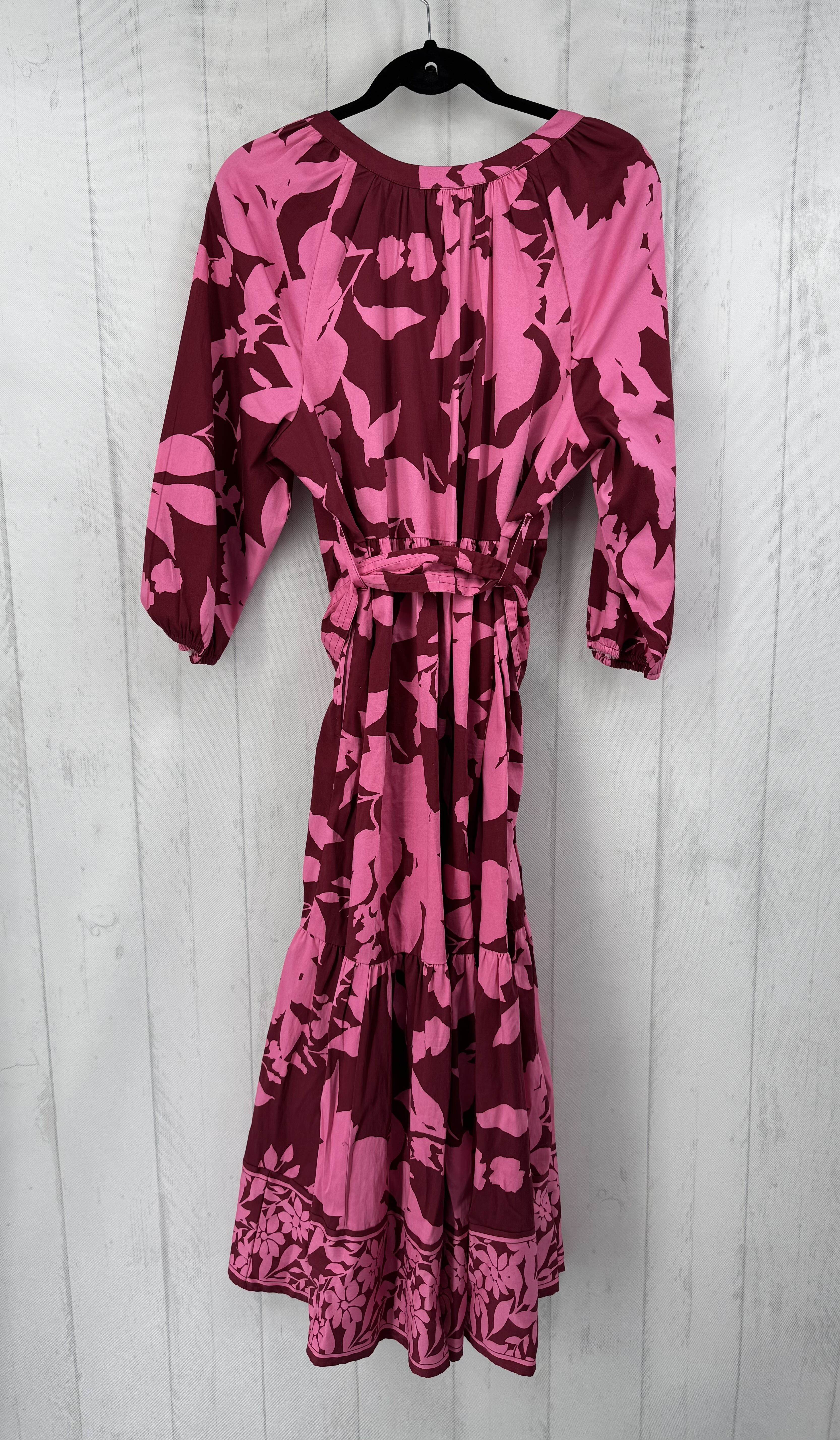 L flo print tiered 3/4 slv dress