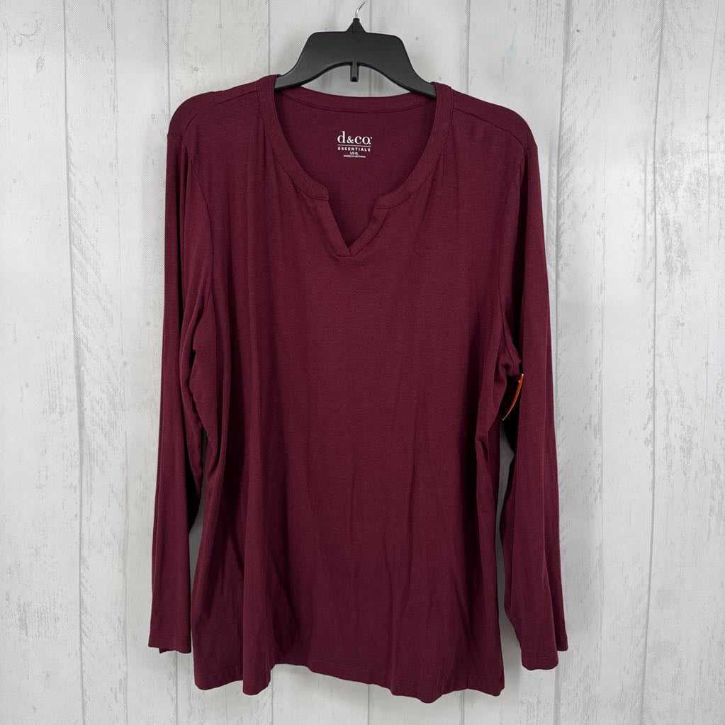 XL notch neck l/s tee