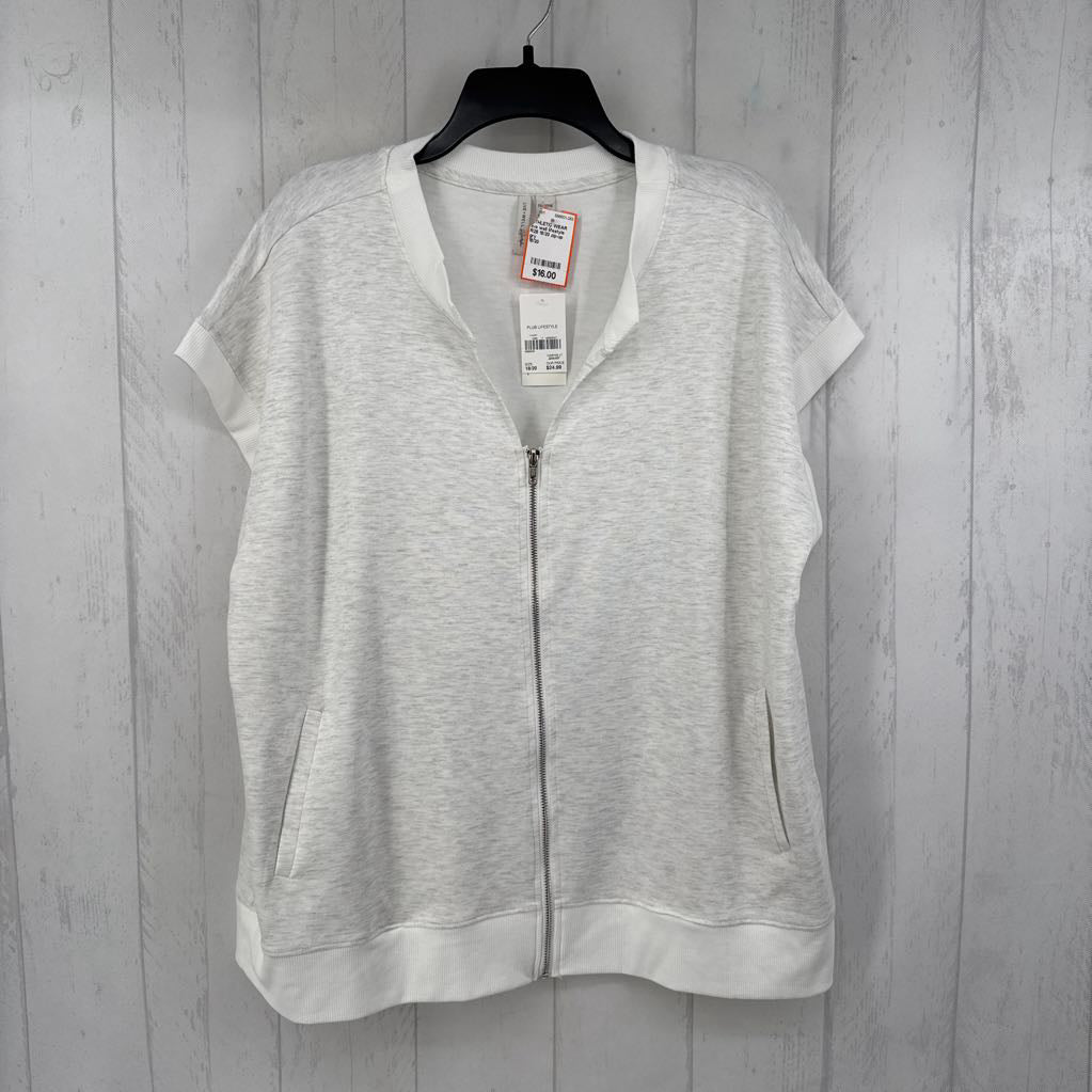 R25 18/20 zip-up s/s top