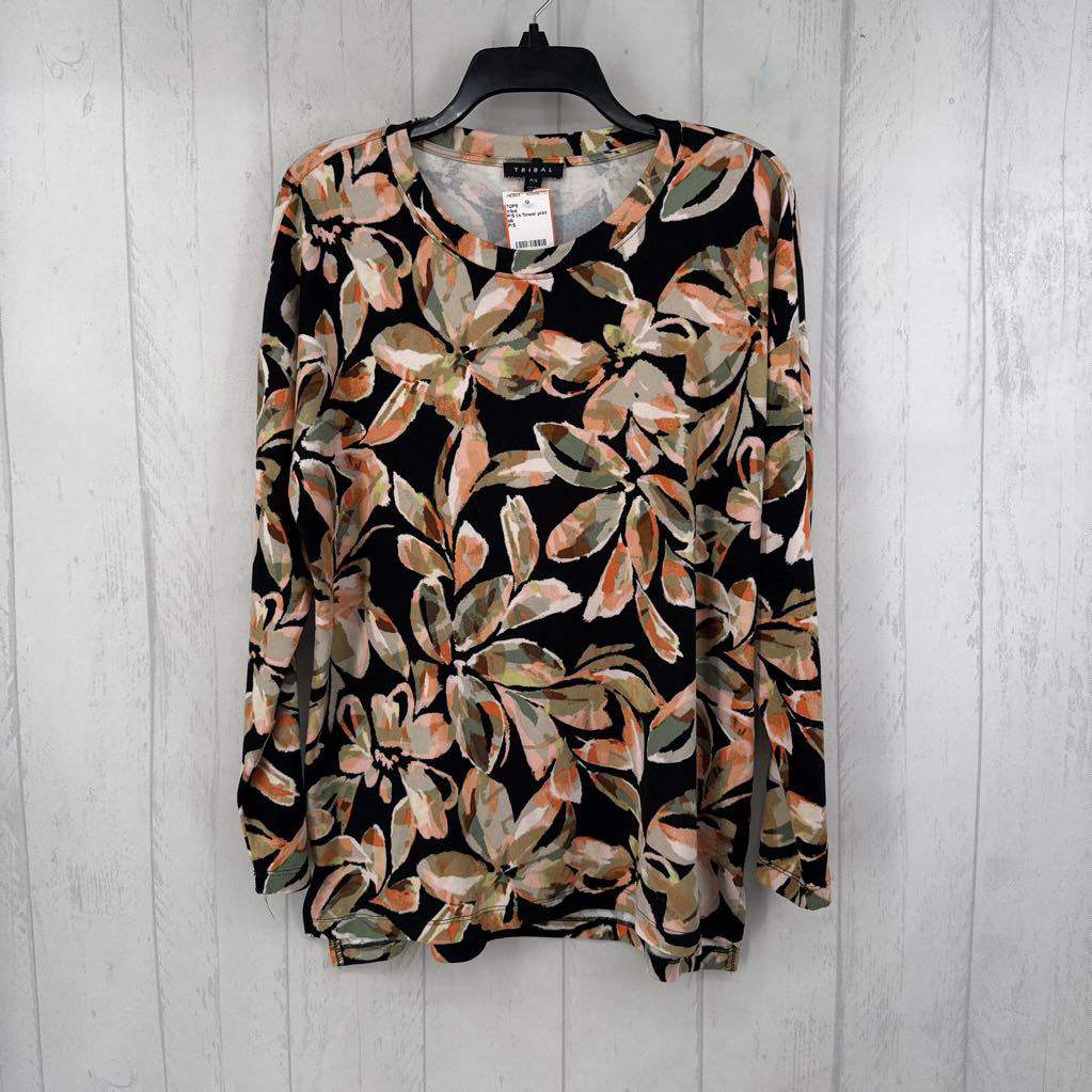 P/S l/s flower print top