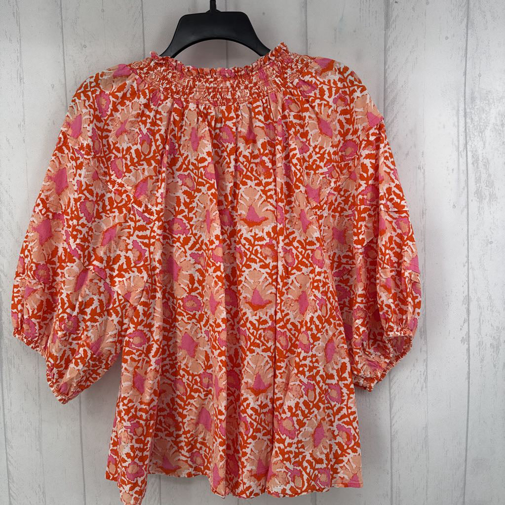 XL s/s flower print top