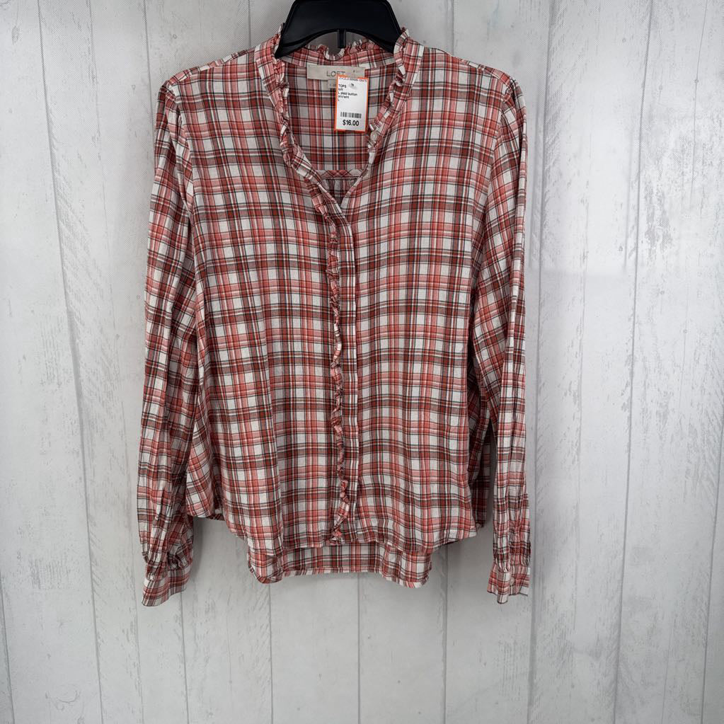 L plaid button down l/s top