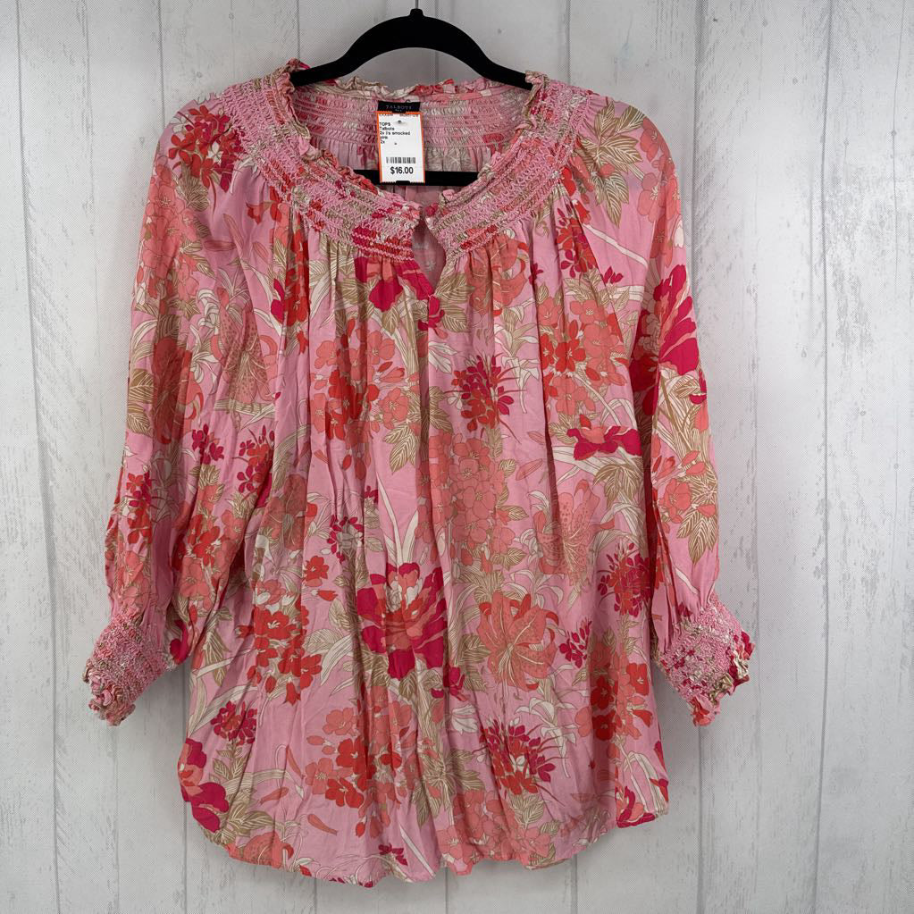 2x l/s smocked flower top