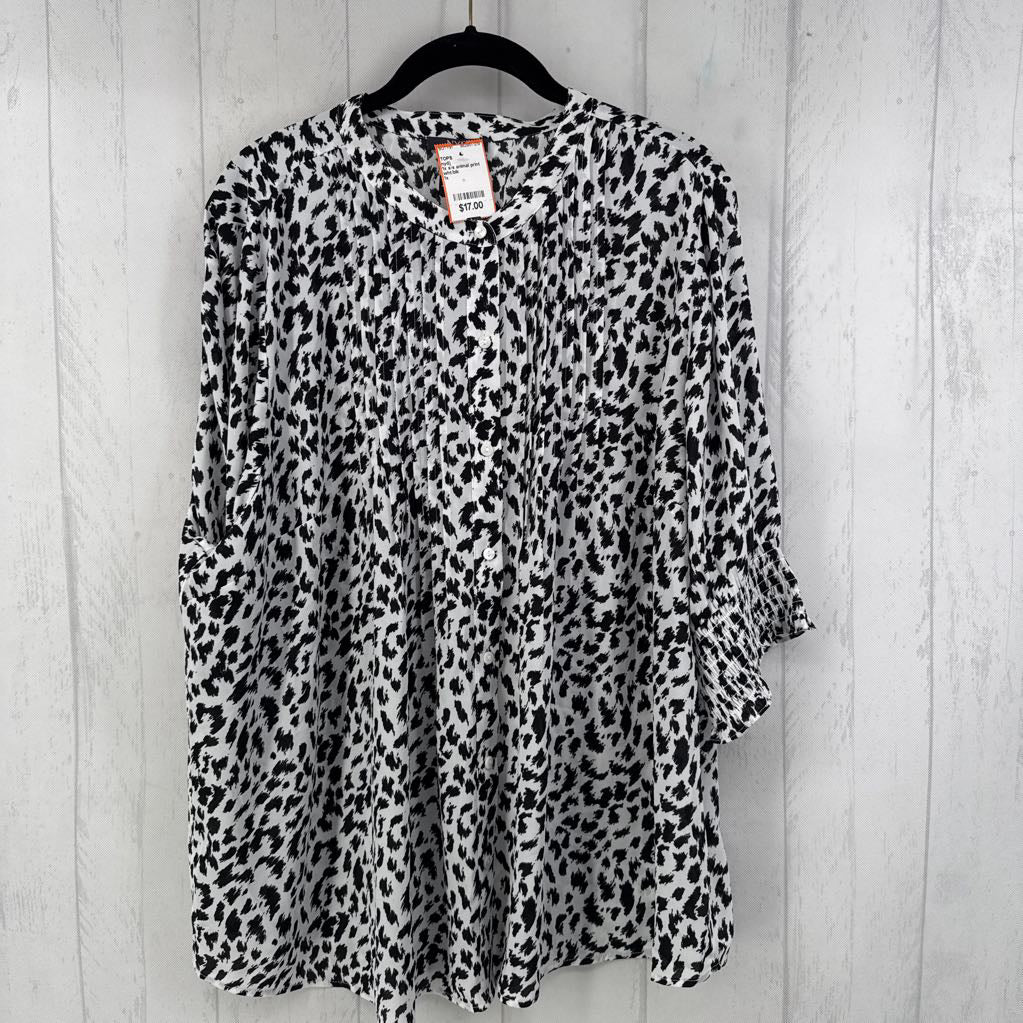 1x s/s animal print button shirt