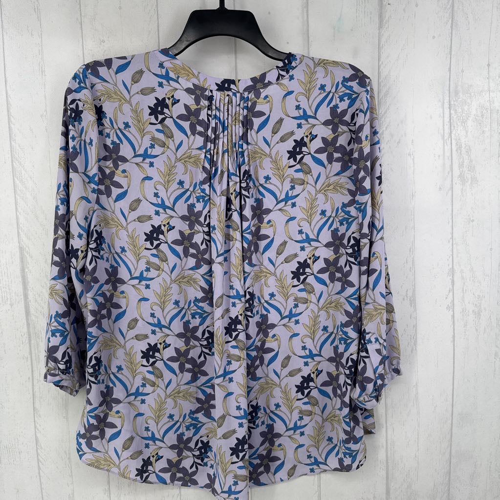 XL 3/4 slv flower print button shirt