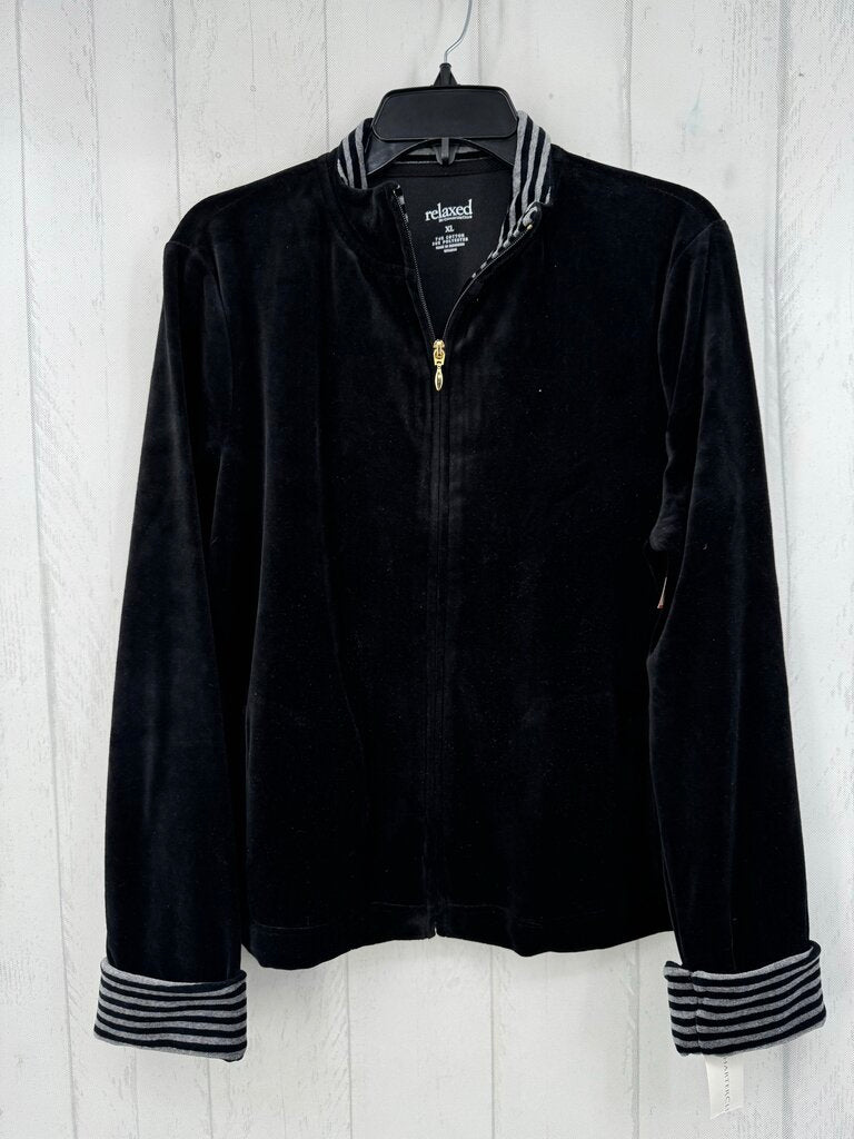 XL velour zip-up sweatshirt