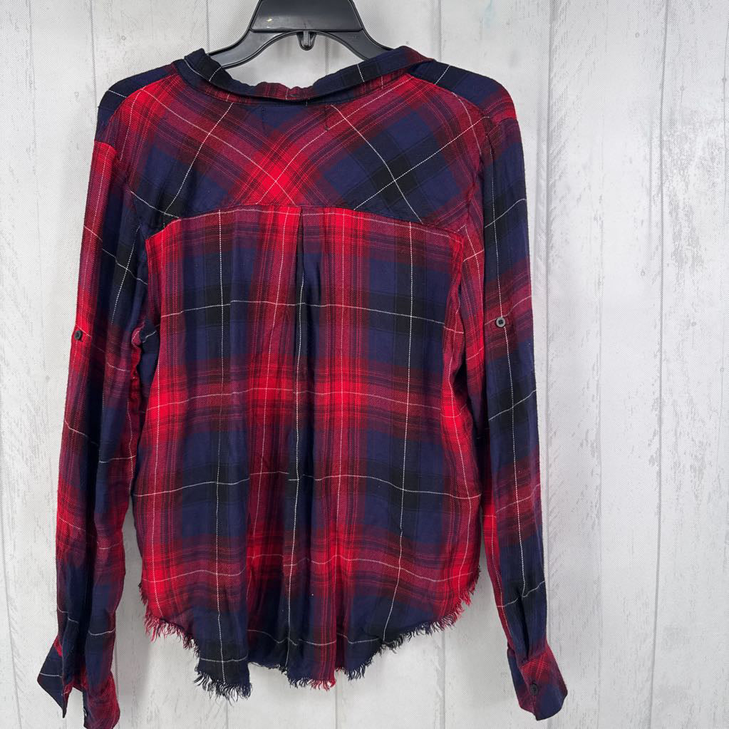 M plaid button down l/s top