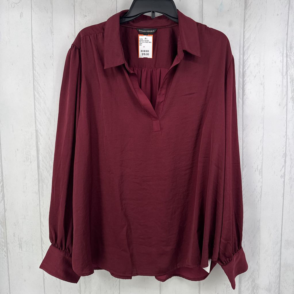 XXL l/s v-neck silky top