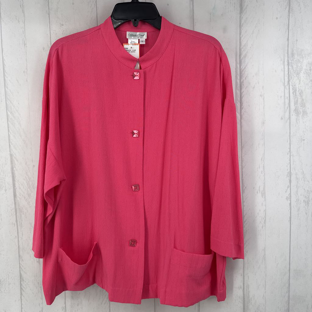 L 3/4 slv button pocket shirt