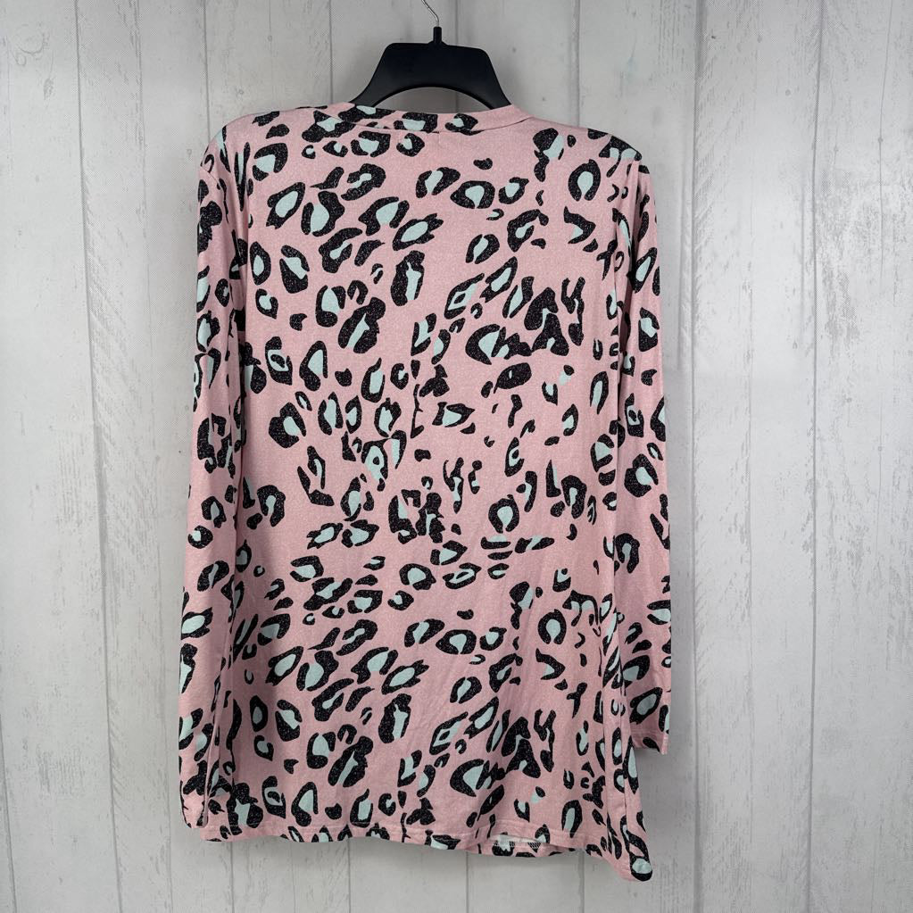 L l/s animal print twist top