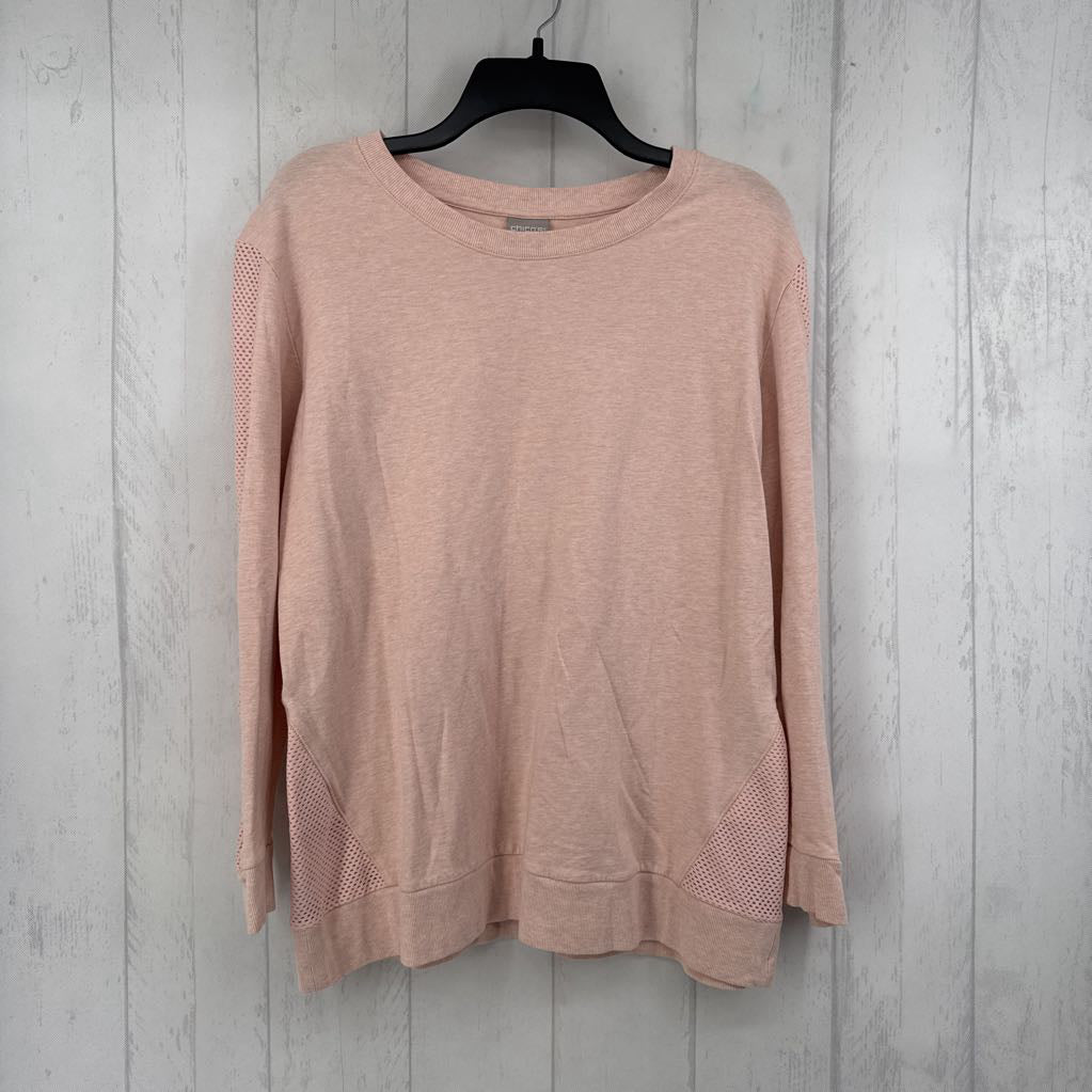 M crewneck w/mesh l/s top