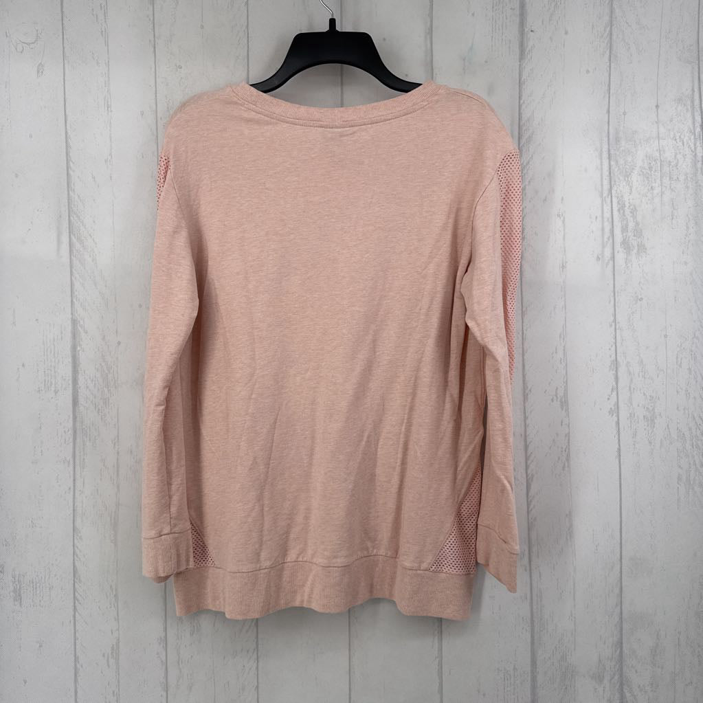 M crewneck w/mesh l/s top