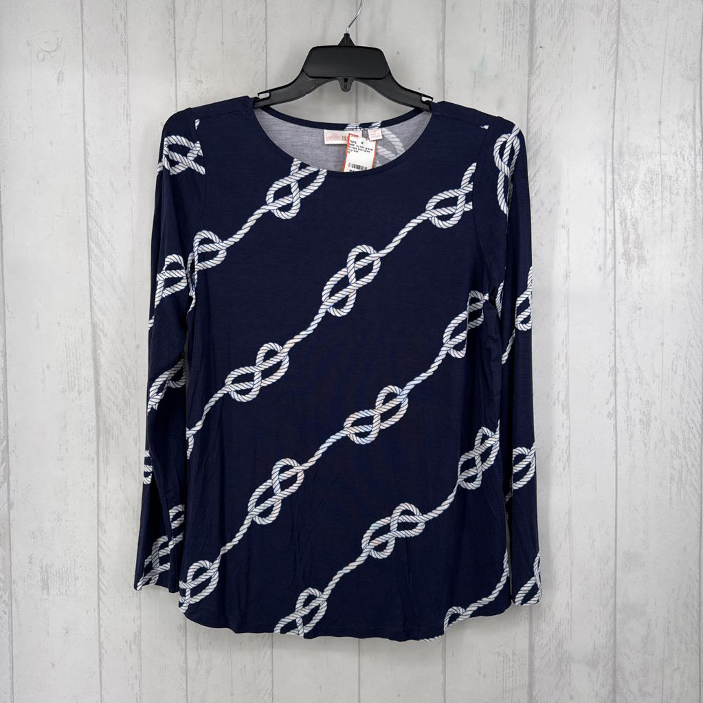 M rope knot print l/s tee