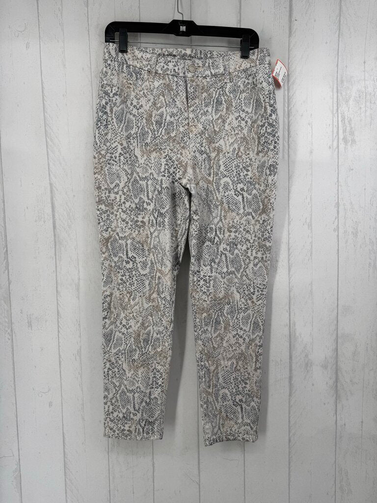 8 snakeskin print jean