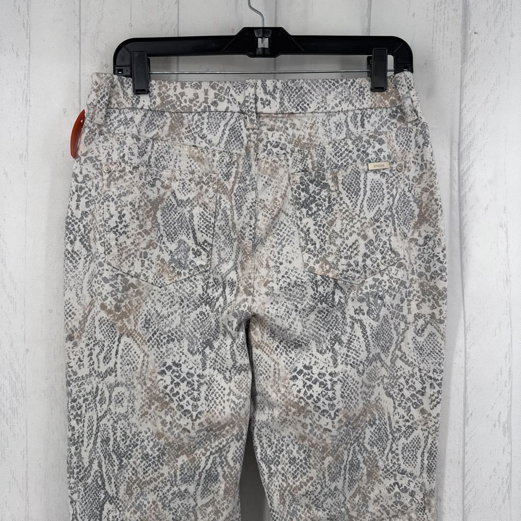 8 snakeskin print jean