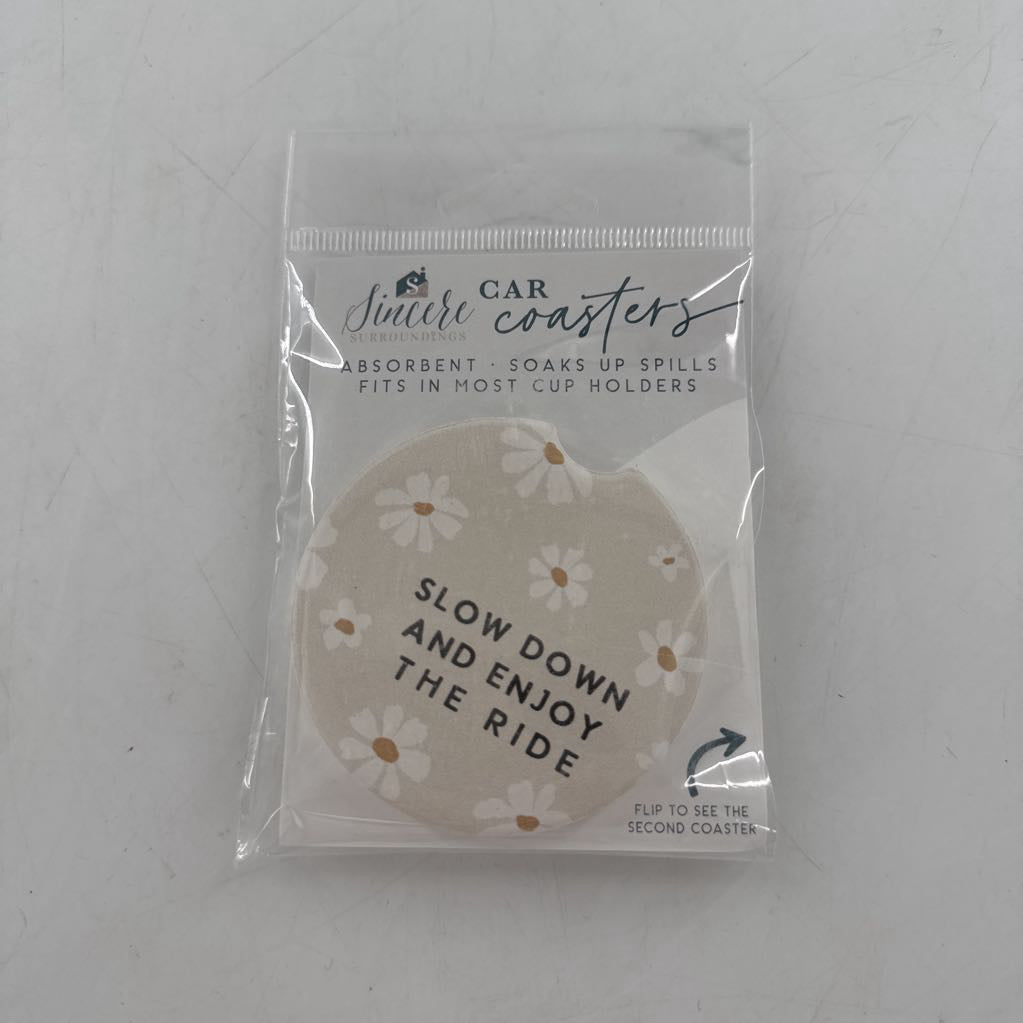 car coasters-daisies