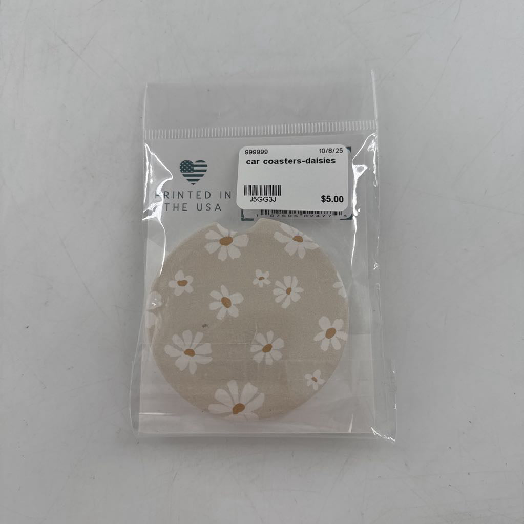 car coasters-daisies
