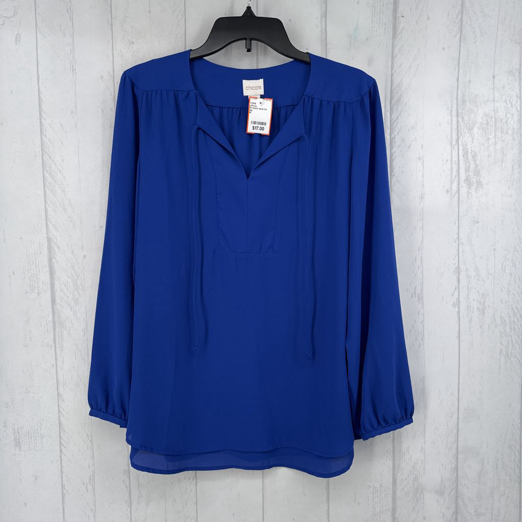 M notch neck l/s top