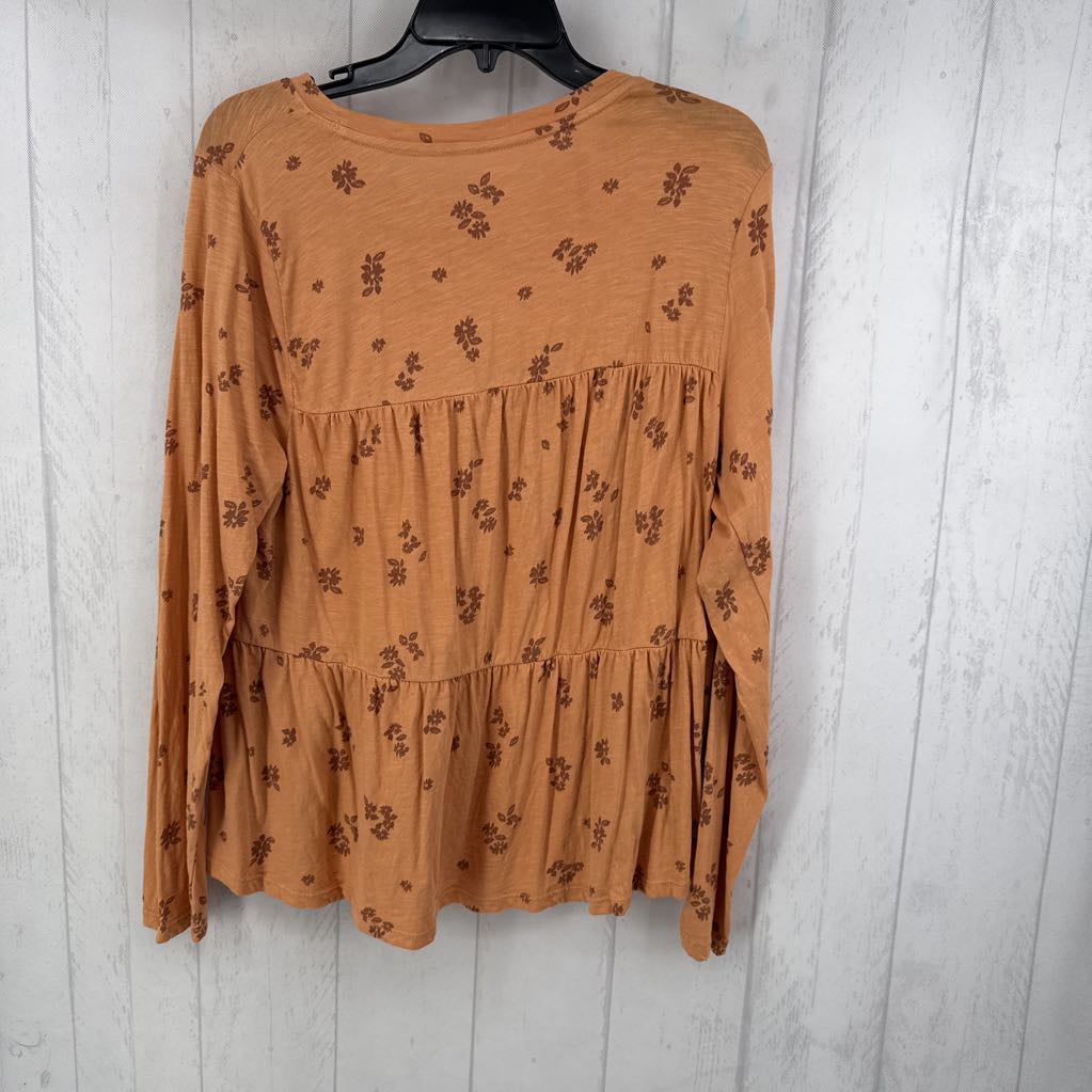 XL flo print tiered l/s top