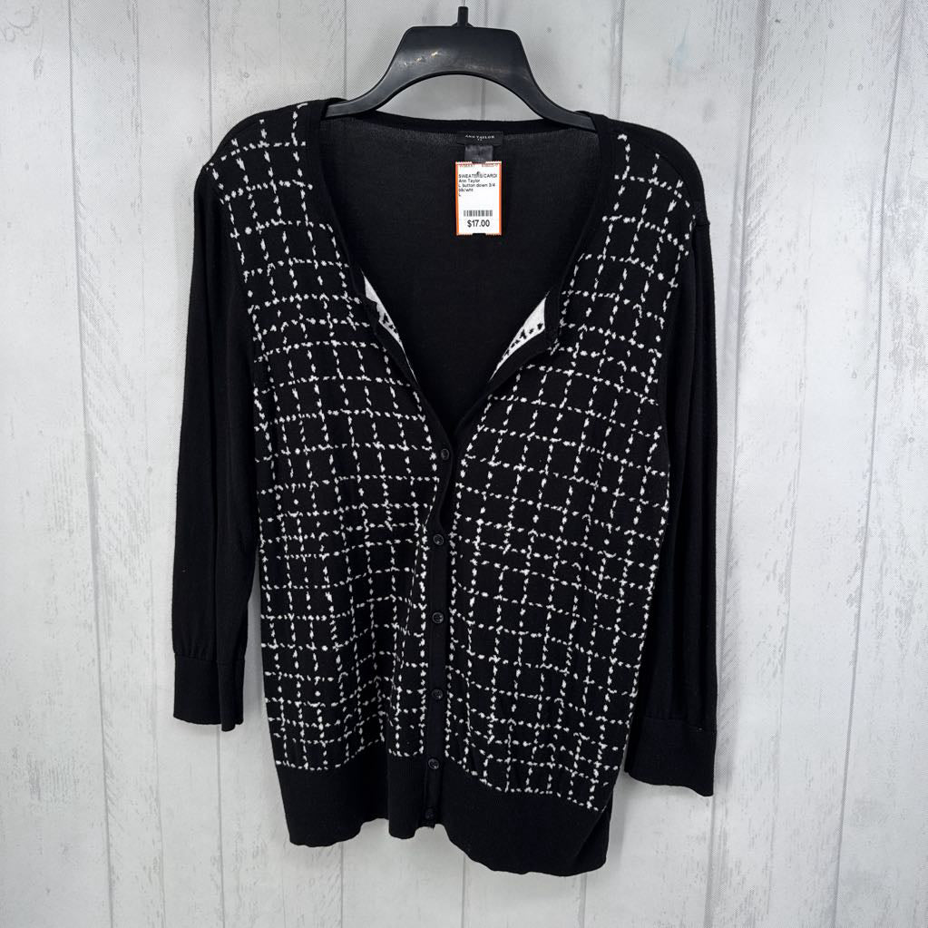 L button down 3/4 slv cardi