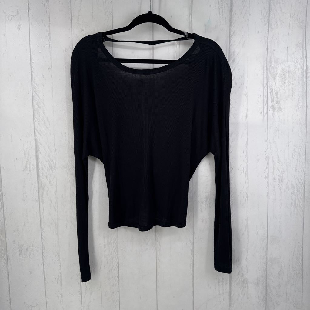 M ribbed open back l/s top