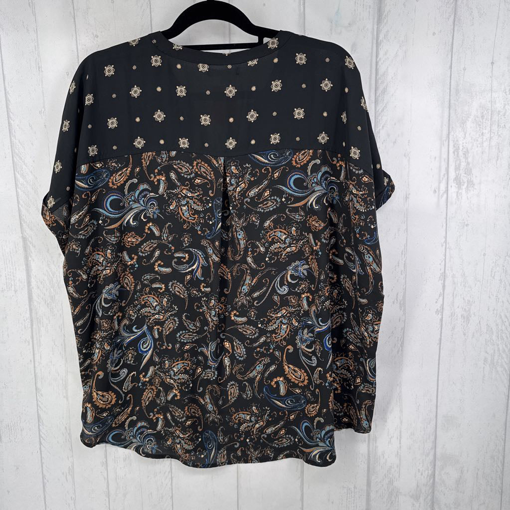 R32 2X paisley print s/s top