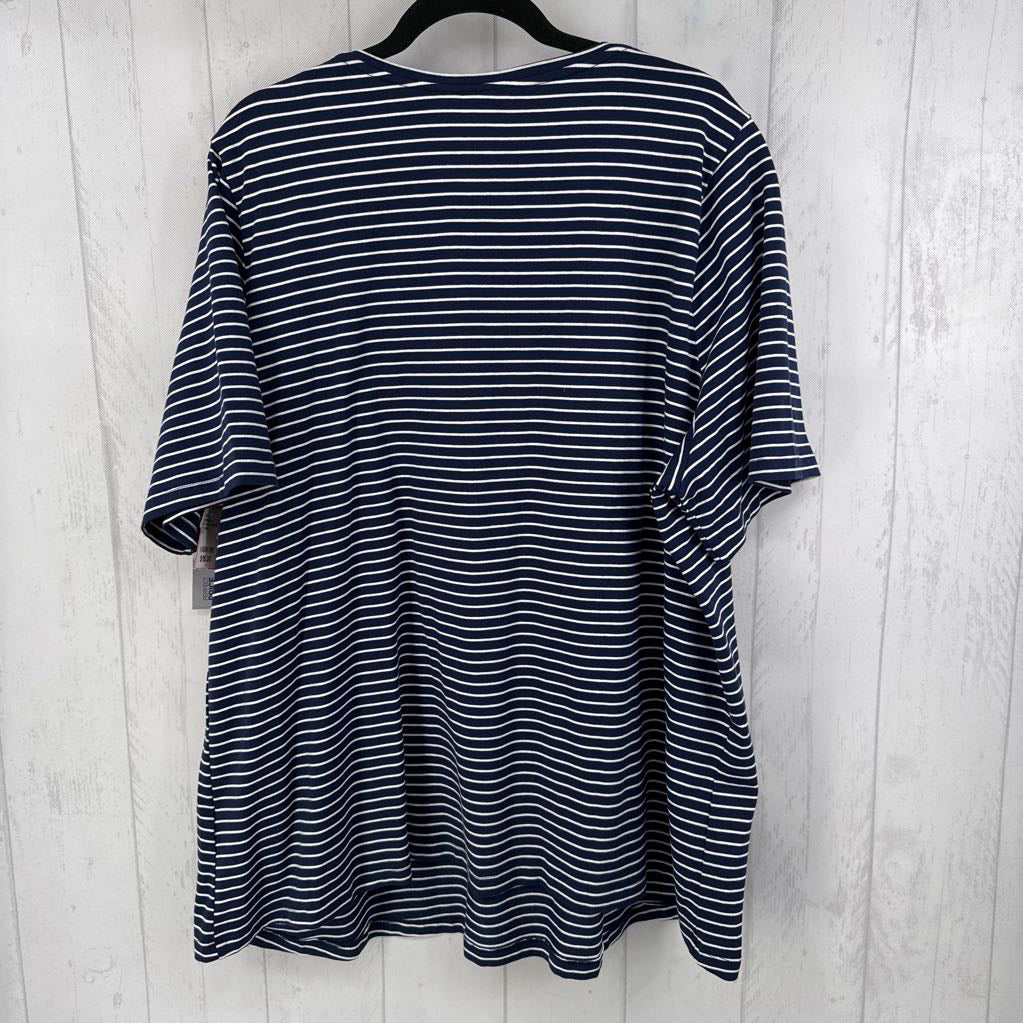 2X v-neck striped s/s tee