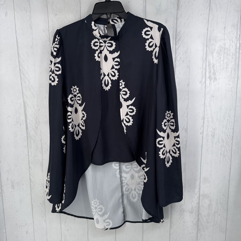L printed split front l/s top