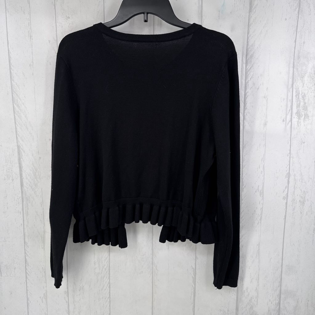 L ruffle hem cardi