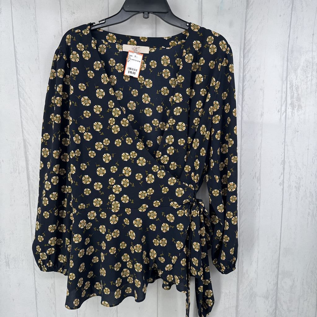 16 flo print l/s wrap shirt