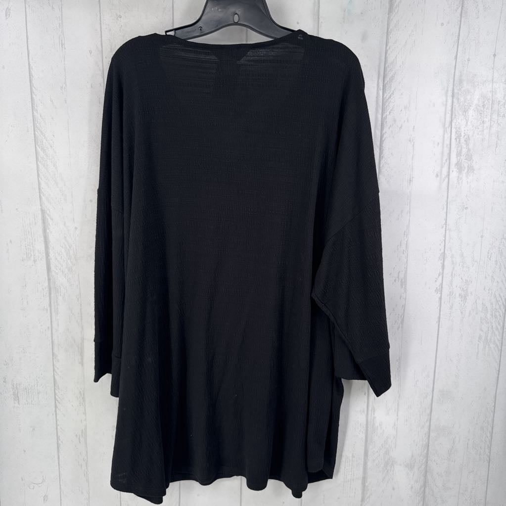 3X v-neck button down 3/4 slv tunic