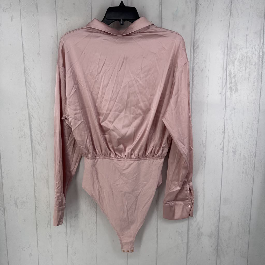M silky button down l/s bodysuit