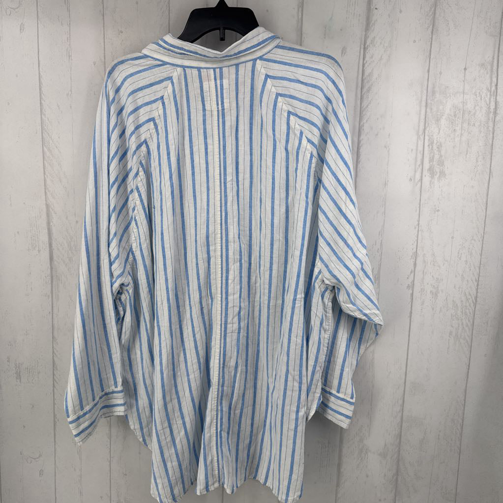 XL striped button down l/s top
