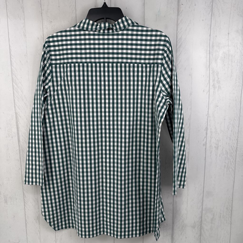 L checkered button down l/s top