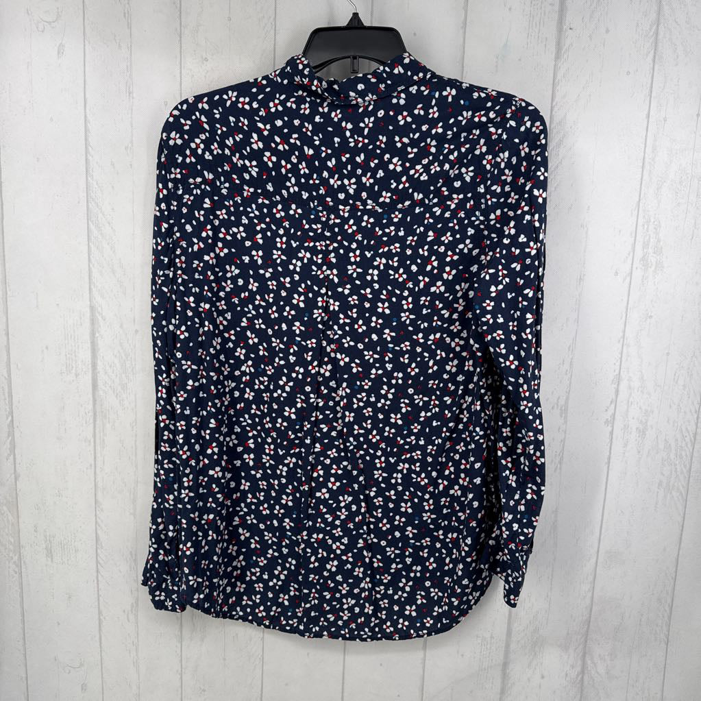 XL flo print button down l/s top