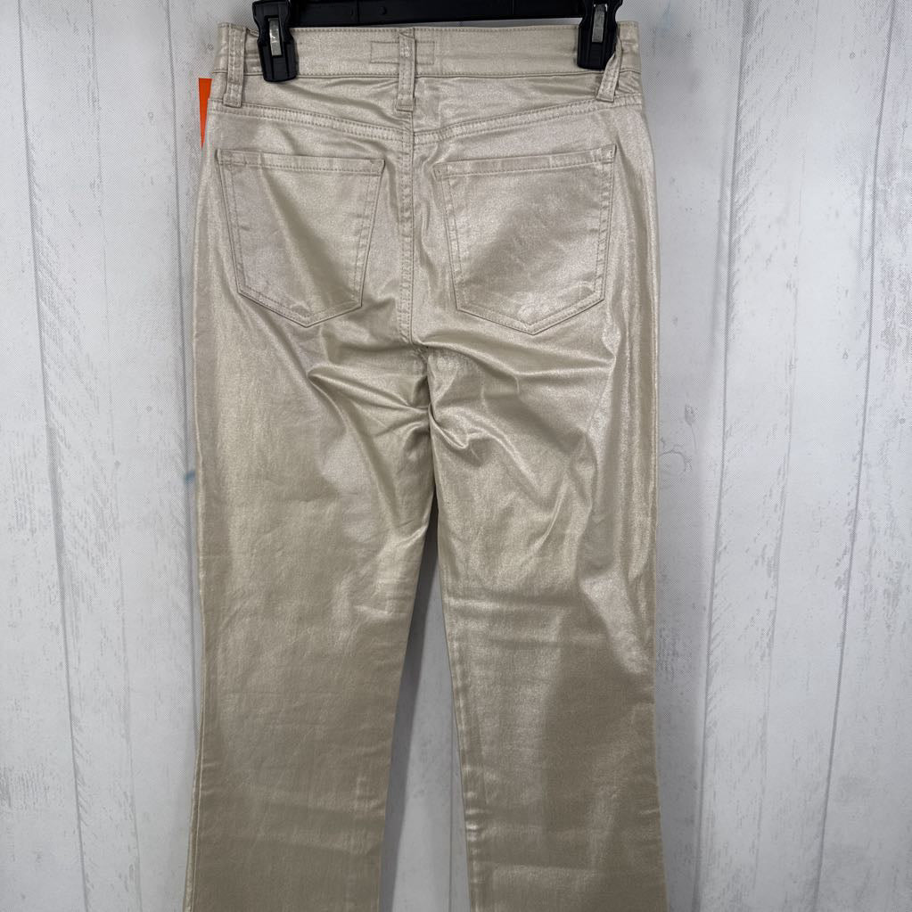 0 metallic straight leg pant