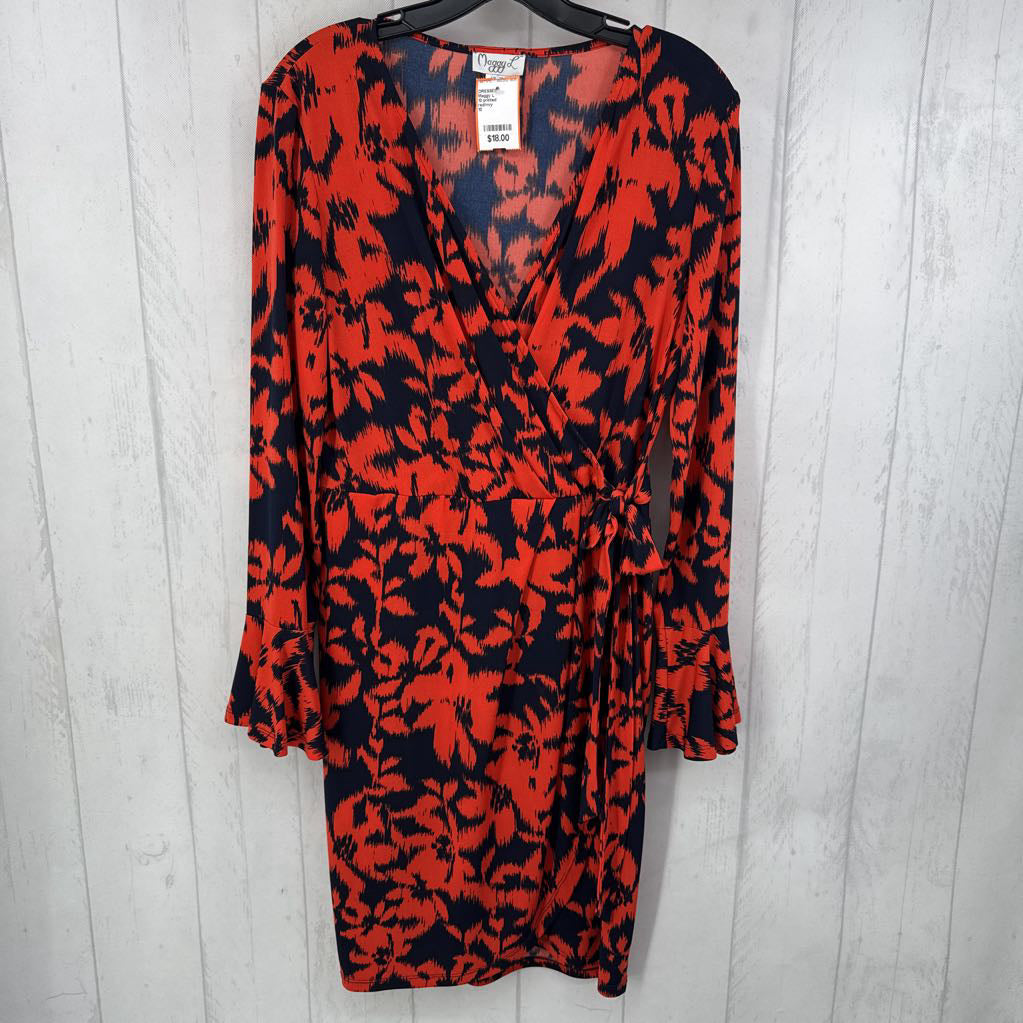 10 printed crossoverr l/s dress