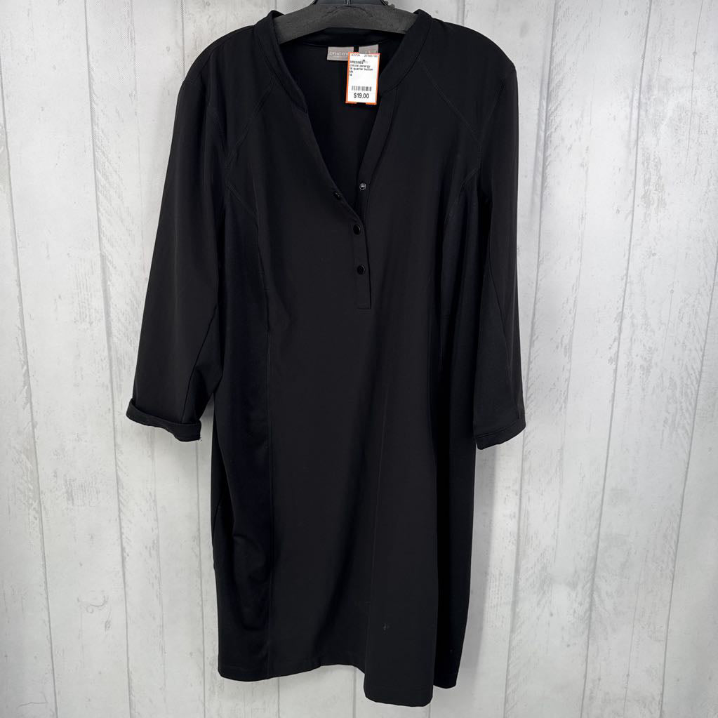 14 quarter button down 3/4 slv dress