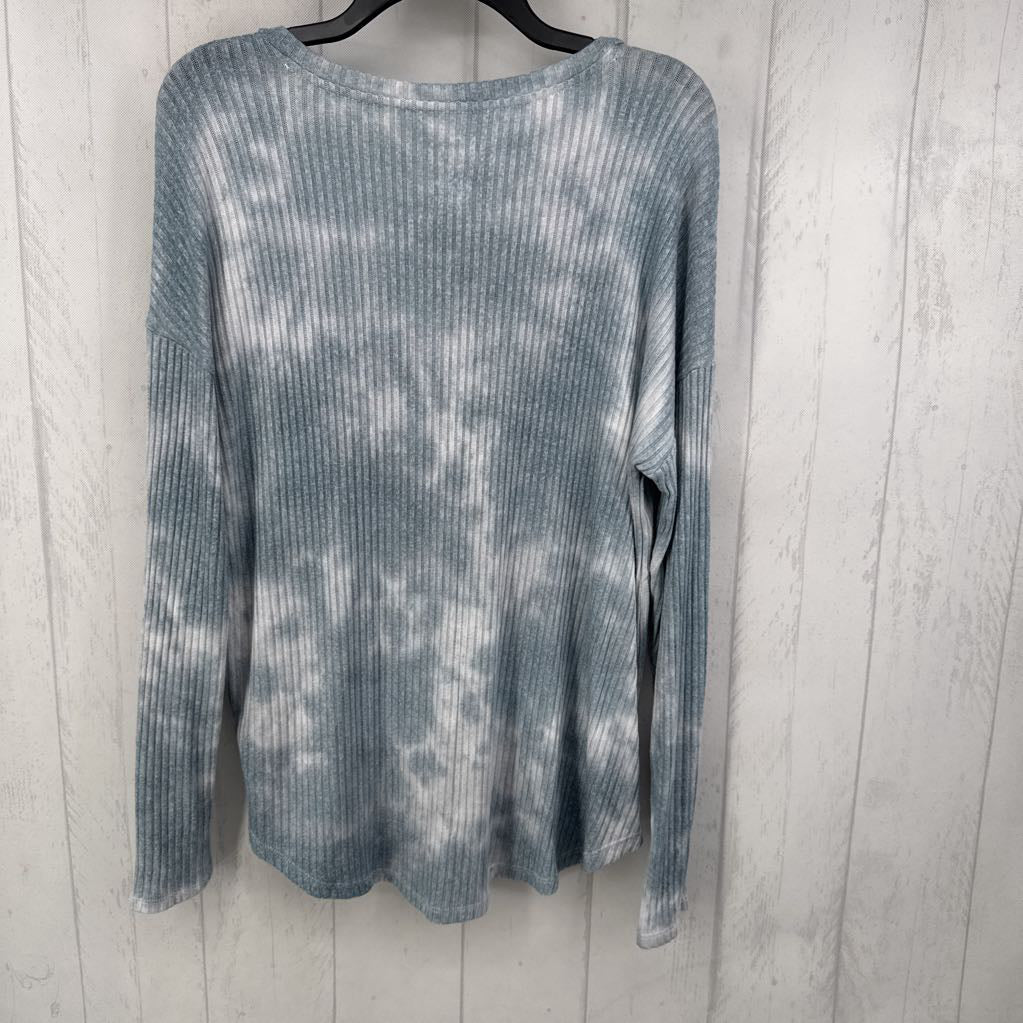 XL tie-dye ribbed v-neck l/s top