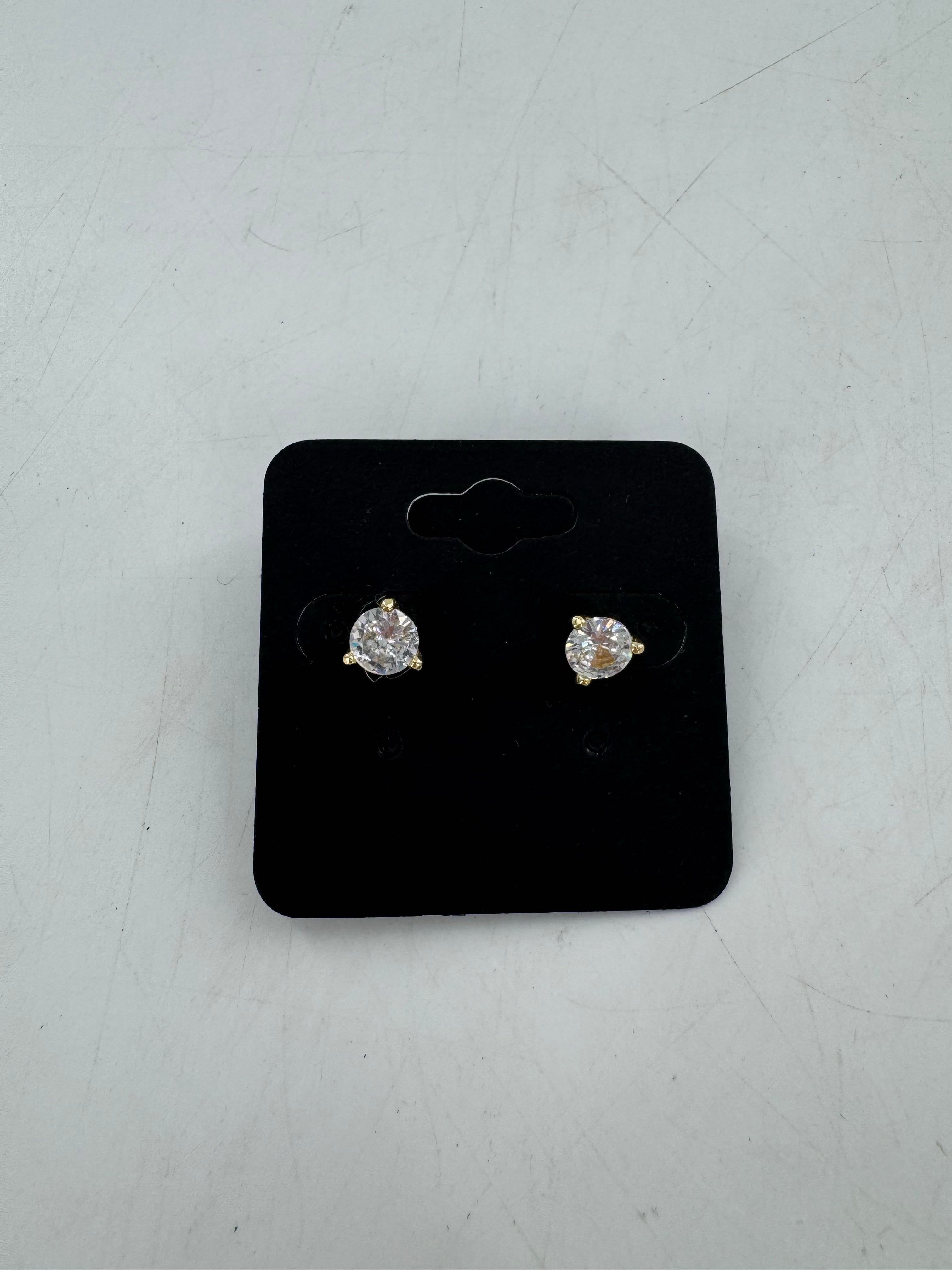 goldtone round CZ studs