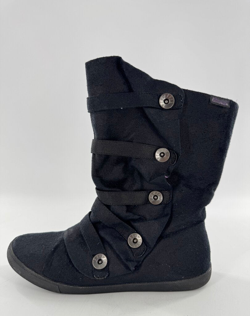 8 canvas button accent mid-calf boot